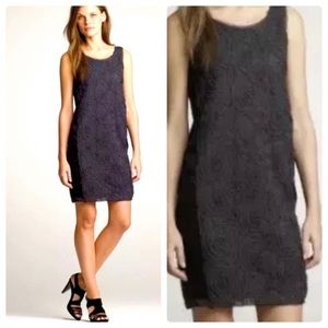 J. Crew Silk Tulle Rose  Shift Dress Gray Black Size 4 Sleeveless.